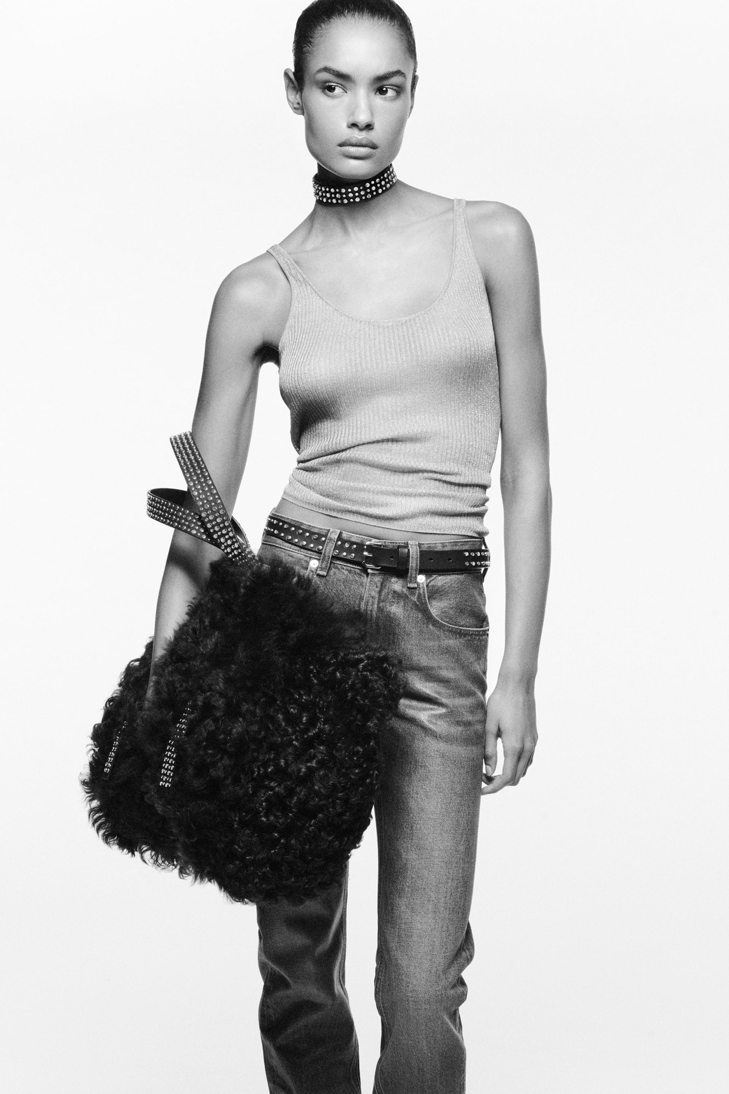 LUDOVIC DE SAINT SERNIN x ZARA WAXED LOW RISE SLIM JEANS